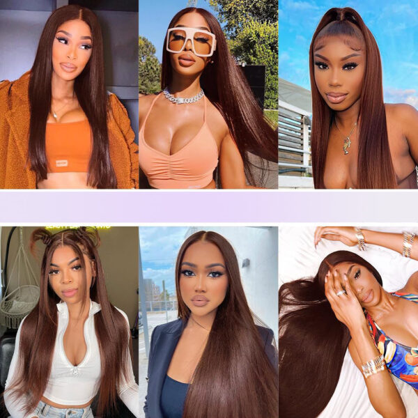 Pre-Cut Lace Wear Go Glueless Wig Dark Brown Pure Color Straight Breathable - 4x4 Lace / 180% Density / 26 inch