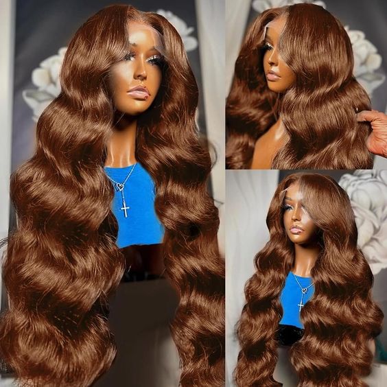 Pre-Cut Lace Wear Go Glueless Wig Dark Brown Pure Color Body Wave Breathable - 4x4 Lace / 180% Density / 14 inch