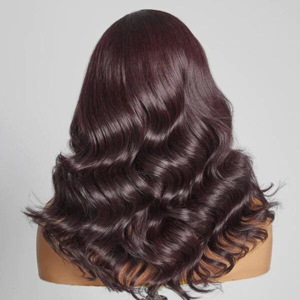 New Color Deep Purple Color Body Wave Wig Transparent Frontal HD Lace Wig 180% Density Hair Wig - 13x4 Lace / No / 16inch