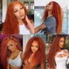 Ginger Color Wig Curly Wig 180% Density 360 Lace Human Hair Wig - 360 Lace / 180% / 18inch