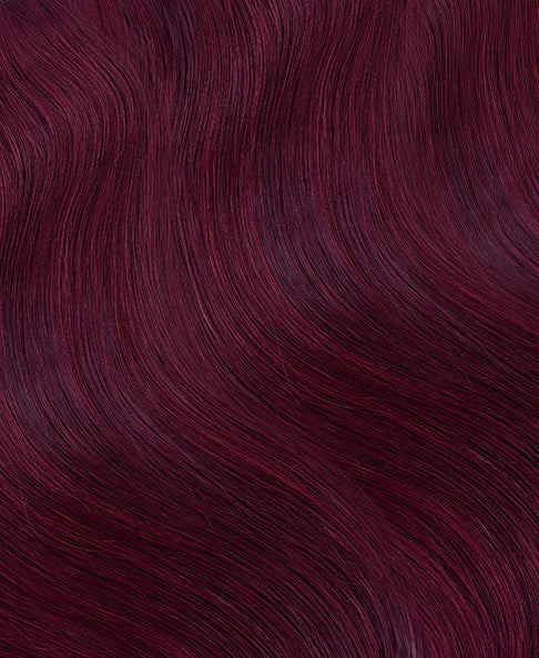 clip-in hair extensions #99J cherry red. - 16" / Classic