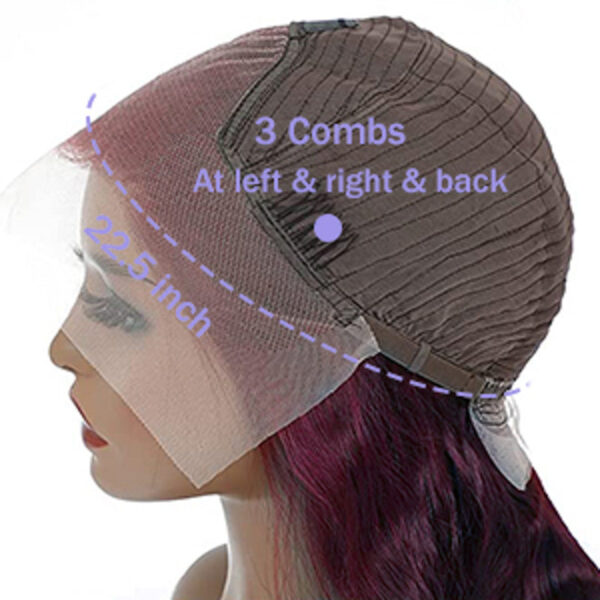Deep Purple Pure Color New Arrival Straight wig 180% Density 13x4 Transparent Frontal HD Lace Wig - 16inch