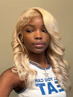 #613 Blonde Body Wave 360 Transparent Lace Front Wigs - 360 Lace / 150% / 16inch