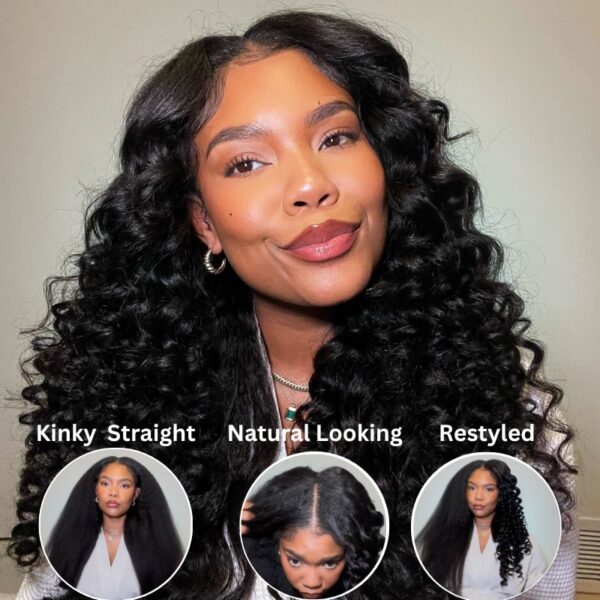 Sunber Kinky Straight V Part Wigs Youtueber Jai Marii Recommend Versatile No Leave Out Yaki Straight Human Hair Wig - 18 / 180%