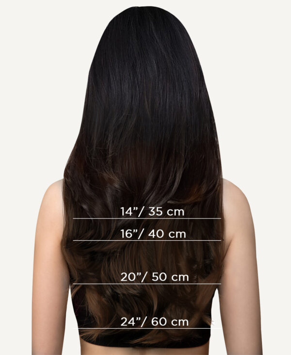 tape-in hair extensions #1b-2-4 dark ombre. - 14"/50g / Regular