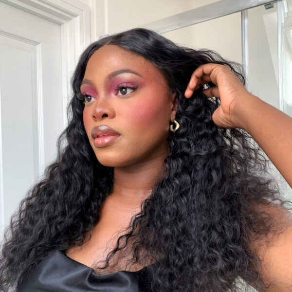 Natural Black Water Wave Lace Front Wig Pre-Cut Glueless Wig Ready Go Human Hair Wigs - 5x5 / 180% / 24 inch