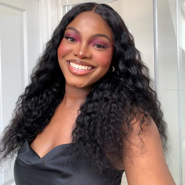 Natural Black Water Wave Lace Front Wig Pre-Cut Glueless Wig Ready Go Human Hair Wigs - 5x5 / 180% / 24 inch