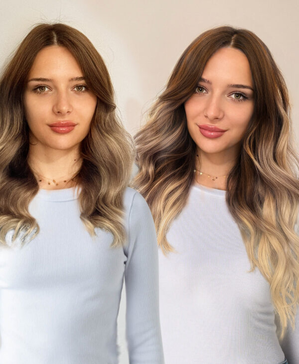 tape-in hair extensions #6r12 dirty blonde rootmelt. - 20"/50g / Invisible