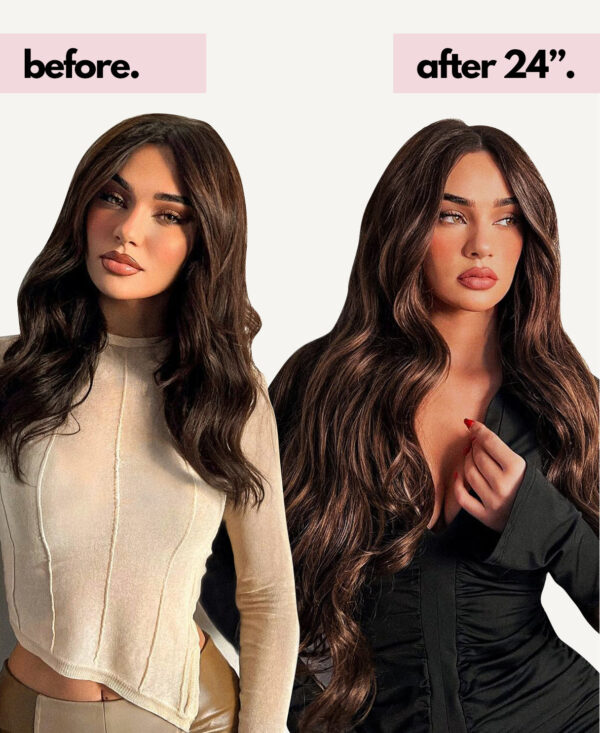 clip-in hair extensions #4 medium brown. - 16" / Extra Volume