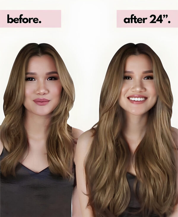 Invisible clip-in hair extensions #8 dark blonde. - 20" / Classic