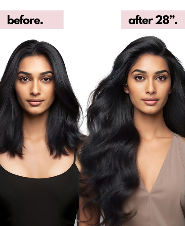 clip-in hair extensions #1 jet black. - 16" / Classic