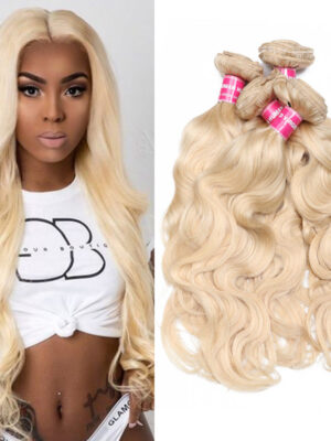 Sunber 613 Blonde Hair Weave 4 Bundles Body Wave Virgin Human Hair Extension - 12 12 12 12