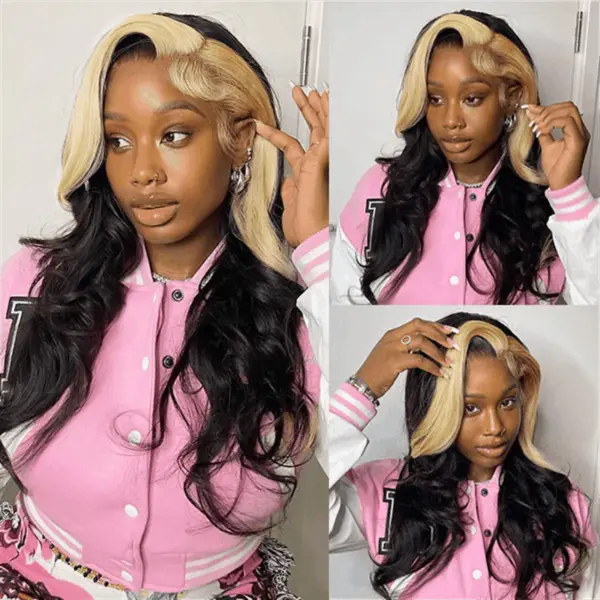 613/1B Highlight Color Wig Body Wave 4x4/13x4/13x6 Lace Front Wig Human Hair Wig - 4x4 Lace / NO / 22inch