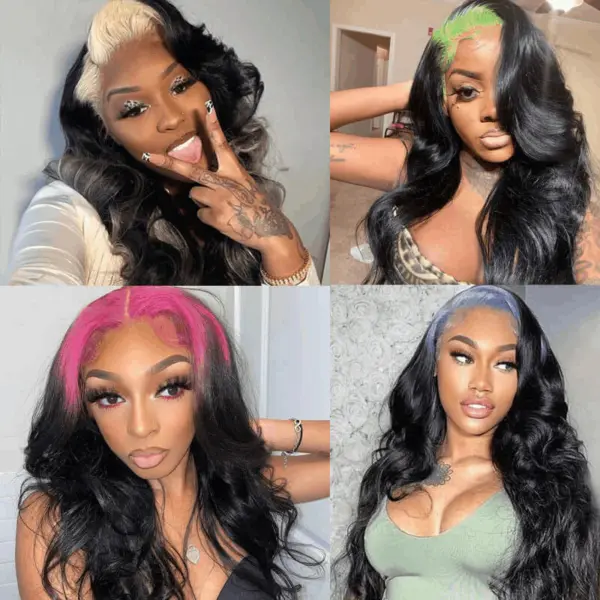 613/1B Highlight Color Wig Body Wave 4x4/13x4/13x6 Lace Front Wig Human Hair Wig - 4x4 Lace / NO / 22inch