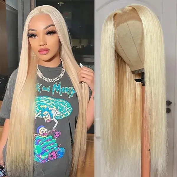 613 Blonde Straight Wig 180% Density Wig 360 Transparent Lace Front Wigs - 360 Lace / 150% / 26inch