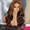 New H30/4 Brown Dark Color Body Wave Wig 180% Density Human Hair Wig - 13x4 Lace / Yes（+） / 28inch