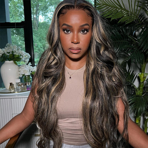 Extra 70% Off Sunber 7×5 Bye Bye Knots Chocolate Brown With Blonde Highlights Pre-Cut Lace Body Wave Wig - 14 / 13×4 Pre-Everything