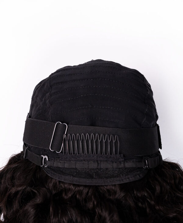 front lace human wig - 16" 3a curly natural black.