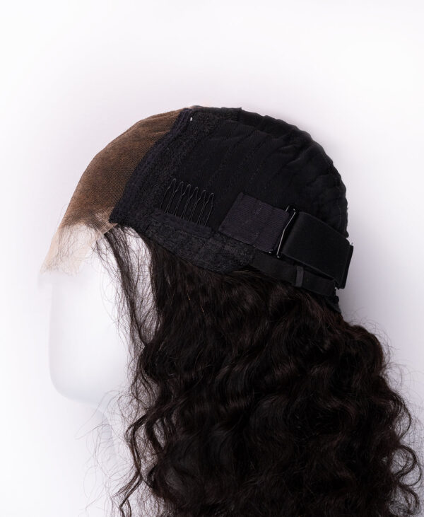 front lace human wig - 16" 3a curly natural black.