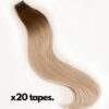 tape-in hair extensions #6r12 dirty blonde rootmelt. - 20"/50g / Invisible