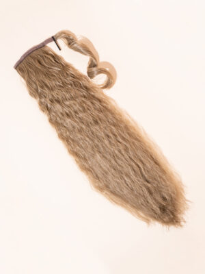 vegan fiber long wavy ponytail - ash blonde 26".