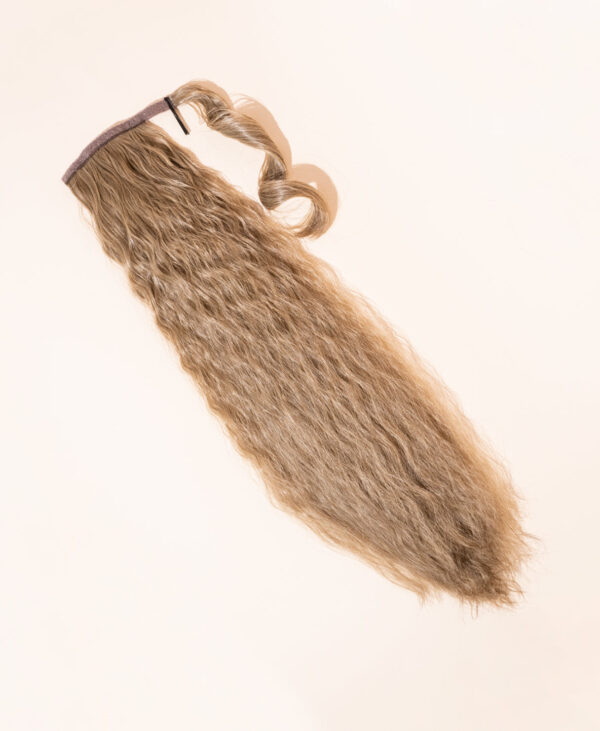 vegan fiber long wavy ponytail - ash blonde 26".