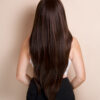 vegan fiber long layered wig 32" brown balayage.
