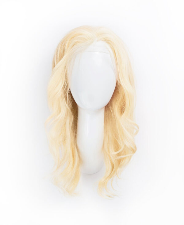 front lace human wig - 14" bombshell blonde.