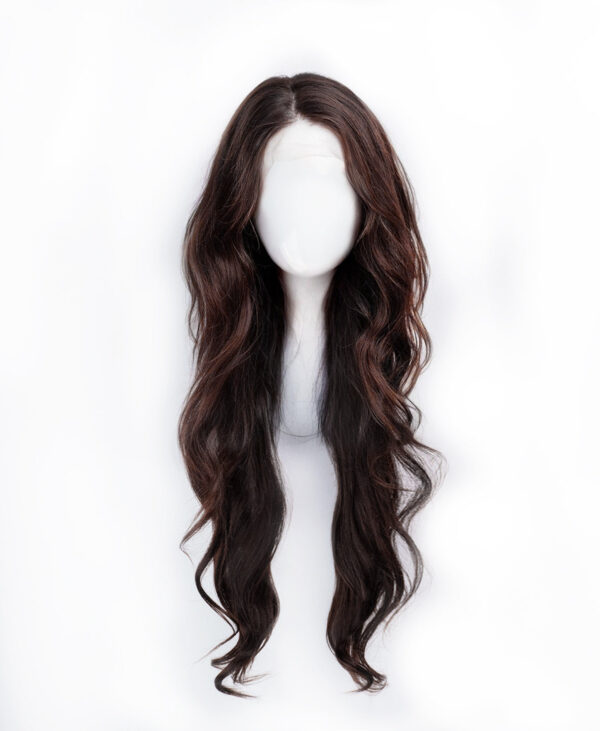 front lace human wig - 24" chocolate brown.