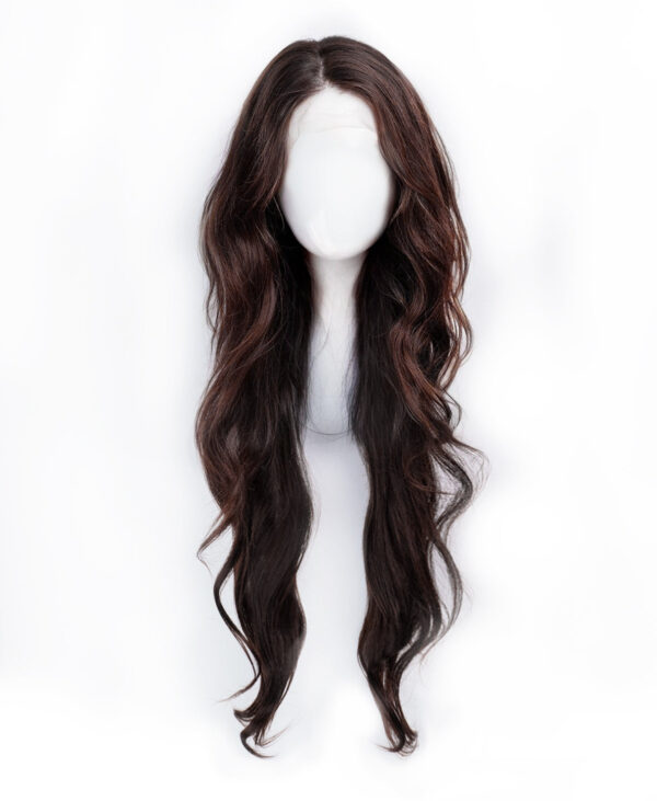 front lace human wig - 26" chocolate brown.