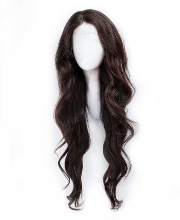 front lace human wig - 26" chocolate brown.