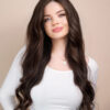 front lace human wig - 24" chocolate brown.