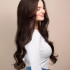 front lace human wig - 24" chocolate brown.