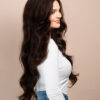 front lace human wig - 26" chocolate brown.