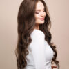 front lace human wig - 24" medium brown.