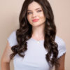 front lace human wig - 20" chocolate brown.