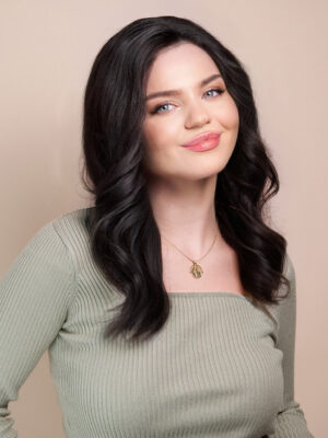 front lace human wig - 14" natural black.