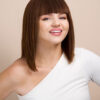 bob wig with fringe - 10" medium brown.