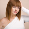 bob wig with fringe - 10" light brown.