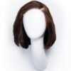 wedge bob t-part human wig - 8" chocolate brown.