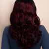 wavy human wig - 20" rooted red.