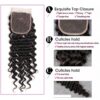 Sunber Deep Wave 4Bundles With 4x4 Lace Free Part Closure Virgin Human Hair - 20 22 24 26+16