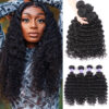 Sunber Remy Deep Wave Human Hair Weaves 4Bundles Deals With Hair Extensions - 18 18 18 18inch