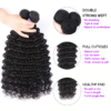 Sunber Remy Deep Wave Human Hair Weaves 4Bundles Deals With Hair Extensions - 18 18 18 18inch