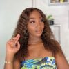 Chocolate Brown Color Curly Wig 13x4 HD Lace Front Wig With Micro Knot Pre Bleached Knots - 9x6 Lace / Lace Front / 28inch