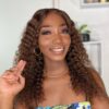 Chocolate Brown Color Curly Wig 13x4 HD Lace Front Wig With Micro Knot Pre Bleached Knots - 9x6 Lace / Lace Front / 28inch