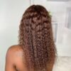 Chocolate Brown Color Curly Wig 13x4 HD Lace Front Wig With Micro Knot Pre Bleached Knots - 9x6 Lace / Lace Front / 28inch