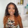 T1B/30 Ombre Wig Curly Wig 150% Density 4*4/13*4/13*6 Lace Front Wig 100% Human Hair Wig - 4x4 Lace / NO / 20inch
