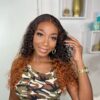 T1B/30 Ombre Wig Curly Wig 150% Density 4*4/13*4/13*6 Lace Front Wig 100% Human Hair Wig - 4x4 Lace / NO / 20inch