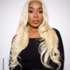 front lace human wig - 24" platinum blonde.